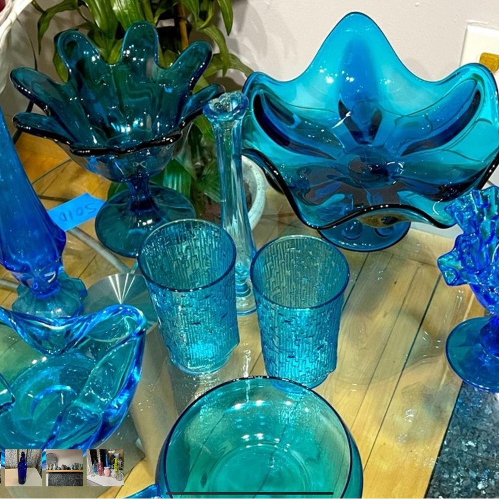Vibrant Blue Glassware Collection